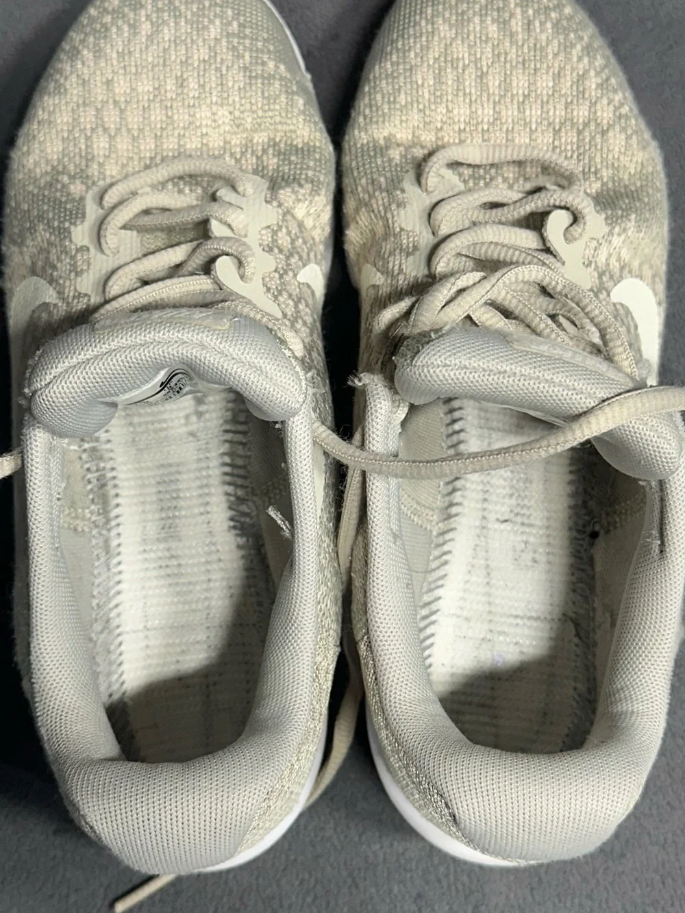 Nike Women's Beige Knit Running Sneakers